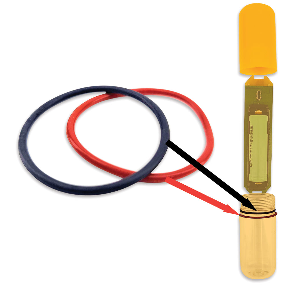  This set features a Silicone Brown O-Ring and EPDM Black O-Ring. This particular material combination aids in sealing and permeability. 