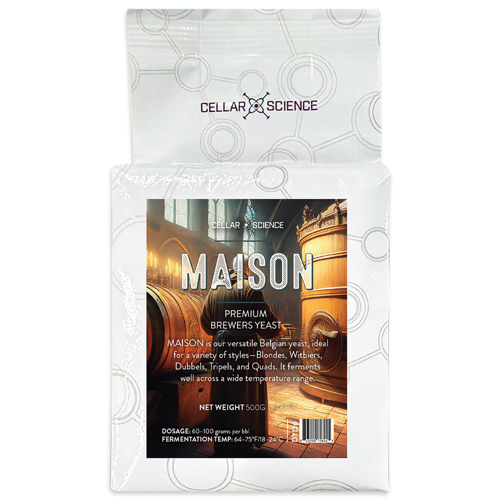 MAISON is your next go-to Belgian yeast strain, designed perfectly for a wide range of Belgian-style beers, including Belgian Blondes, Witbiers, Dubbels, Tripels, and Quads.