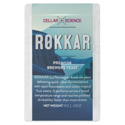 CellarScience ROKKAR Ale Yeast - Packaging Front - A rapid fermenting strain with a subtle tropical ester profile that can be enhanced by fruit-forward hops. 