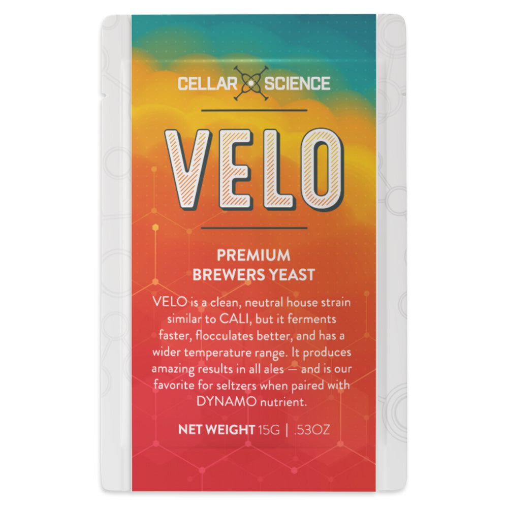 CellarScience VELO Ale Yeast 15g Sachet - Clean fermentation, rapid performance with exceptional flavour neutrality, that suits a wide range of beer styles and seltzer.
