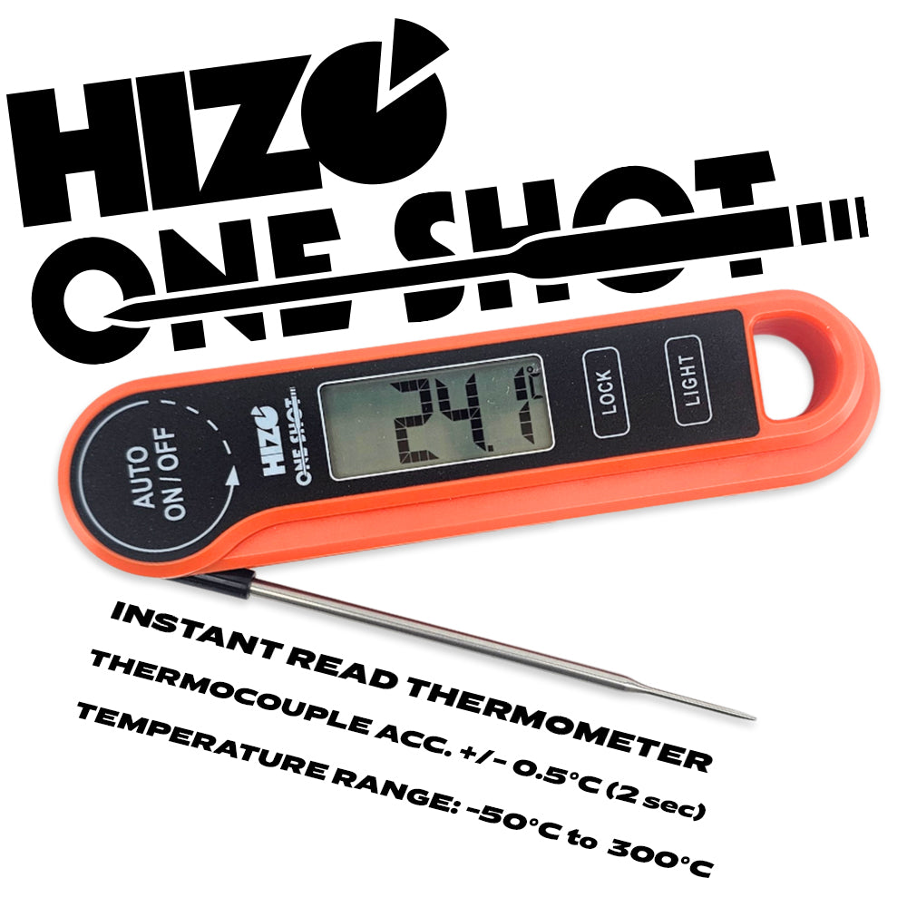 Hizo One-Shot Instant Read Thermocouple Technology Provides Speedy Response Time, Accuracy &amp; Wide Temperature Ranges. 