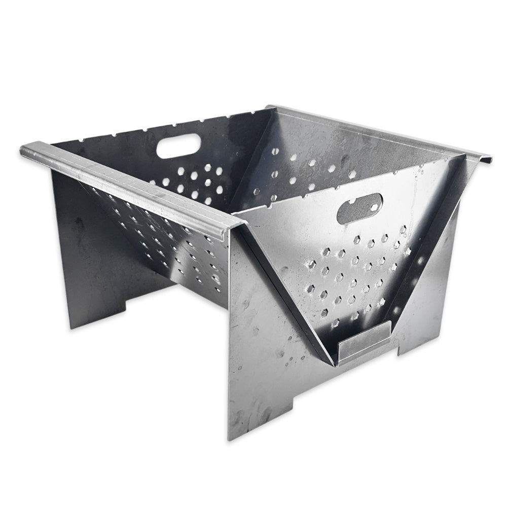 Metal folding grill on a white background
