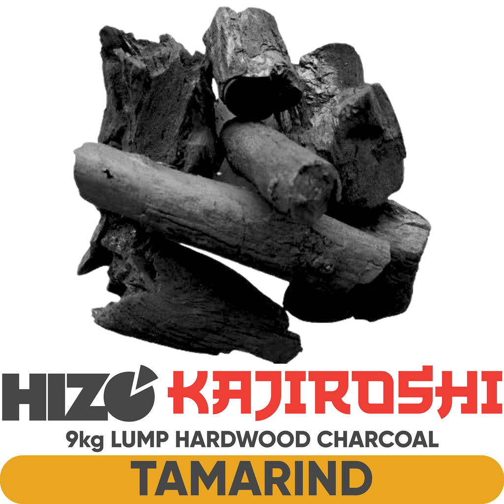 A small pile of  of HIZO Kajiroshi Tamarind Lump Charcoal.