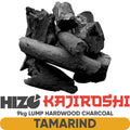 A small pile of  of HIZO Kajiroshi Tamarind Lump Charcoal.