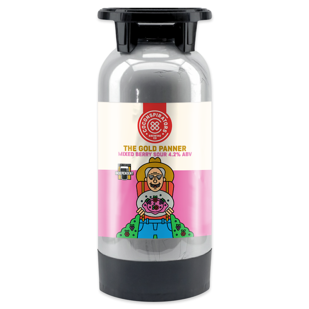 20L A-type Talos Keg of Co-conspirators The Gold Panner. A mixed berry kettle sour. 4.2% ABV