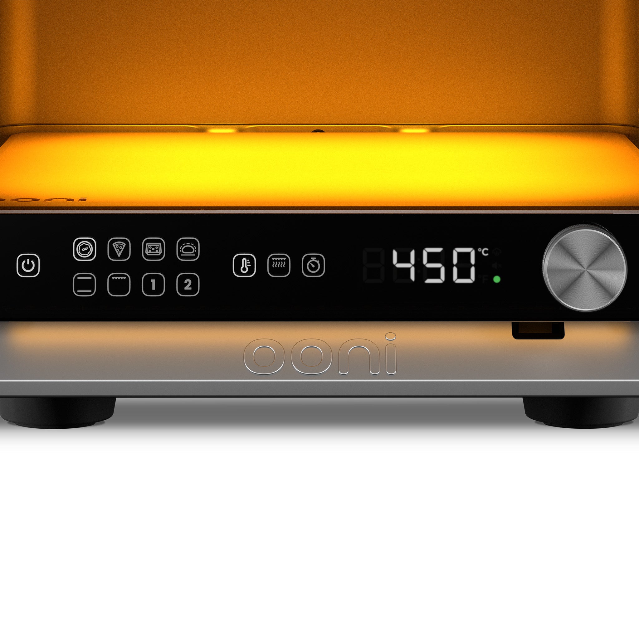 Ooni Volt 2 Electric Pizza Oven - Digital Controller Close Up - 450C Cooking Temp - Preset cooking modes.