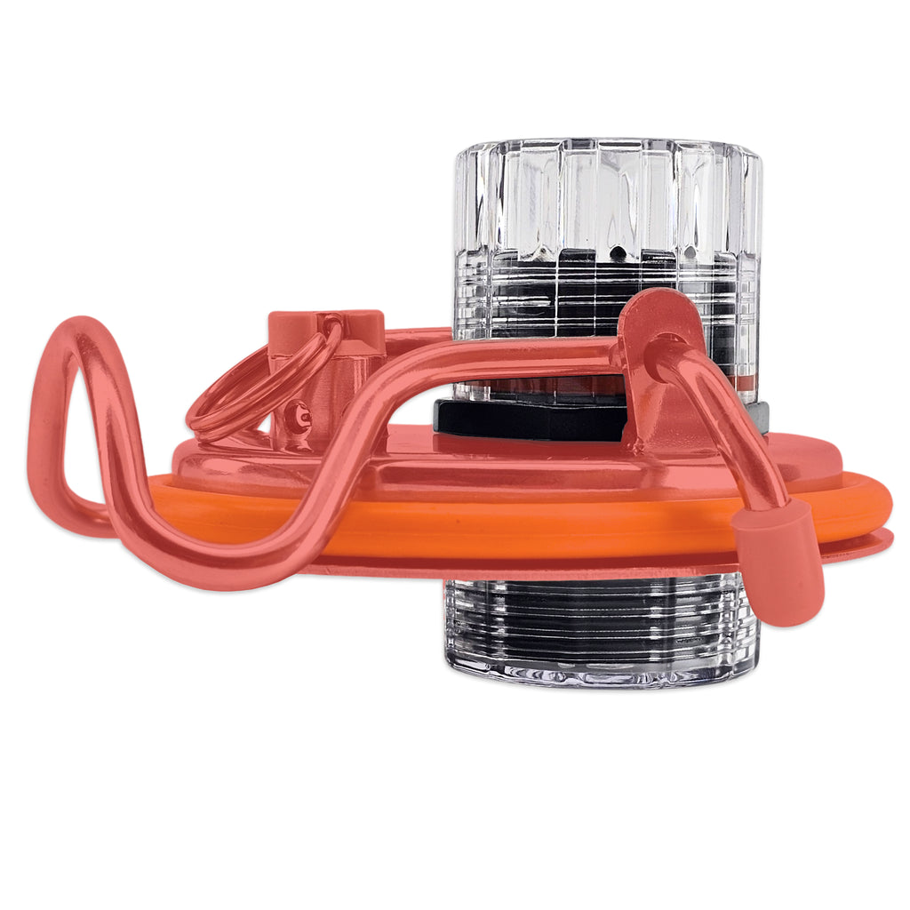 A split apart diagram of the KegLand RAPT Laser Level Sensory Cranium 3 Piece Housing. Please note the O-Rings do not come with the unit.