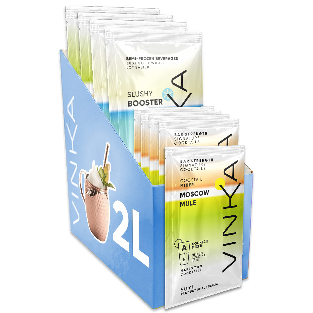 Enjoy a crisp blend of ginger and lime with our VINKA Moscow Mule Slushy Kit.