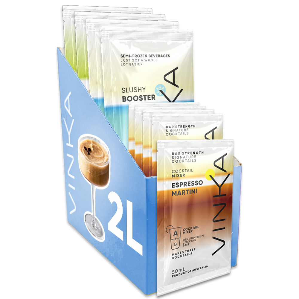 Each kit contains high-quality espresso martini mixers that have been specially formulated to give a smooth, velvety texture to this strong frozen cocktail.