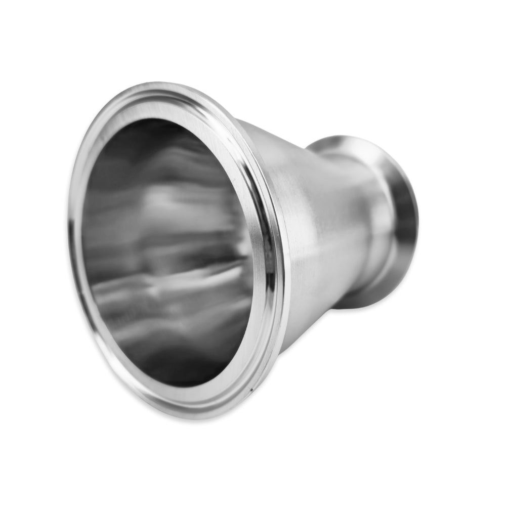 Metallic funnel on a white background