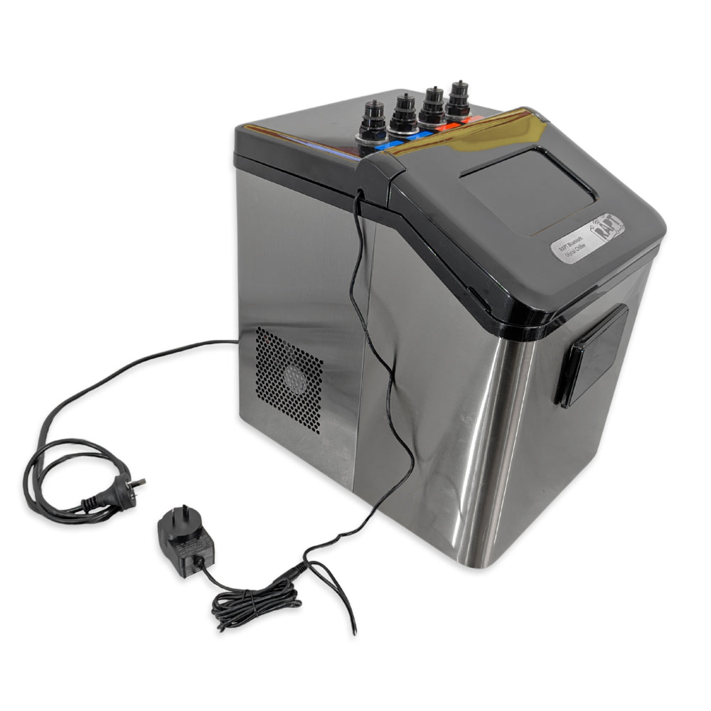 RAPT Glycol Chiller with power cords. Main compressor power and 12v pump power plug with long cable.