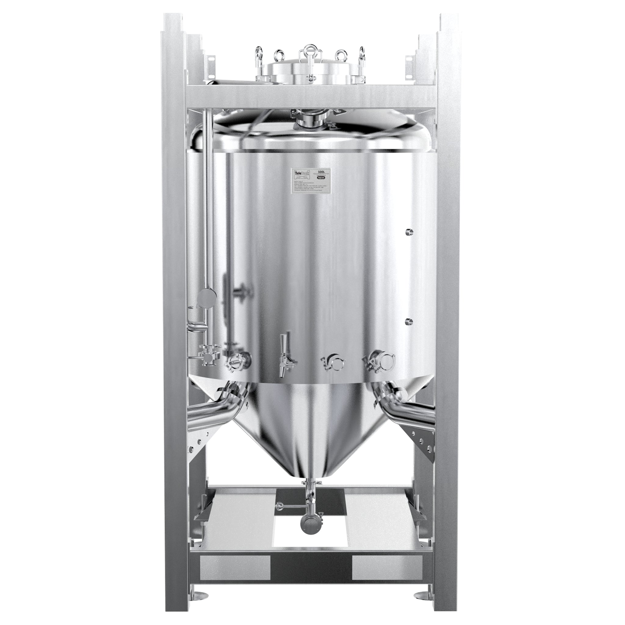 TeleTank 600L - Jacketed Pressurisable Fermenter/Uni-Tank (90 Degree)