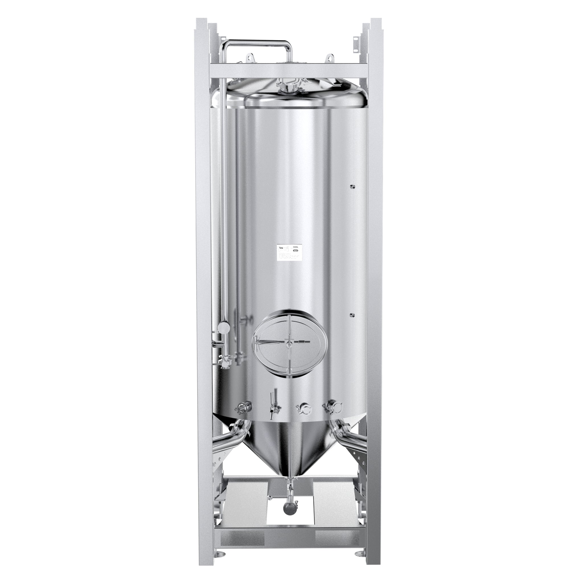 TeleTank 1200L - Jacketed Pressurisable Fermenter/Uni-Tank (90 Degree)