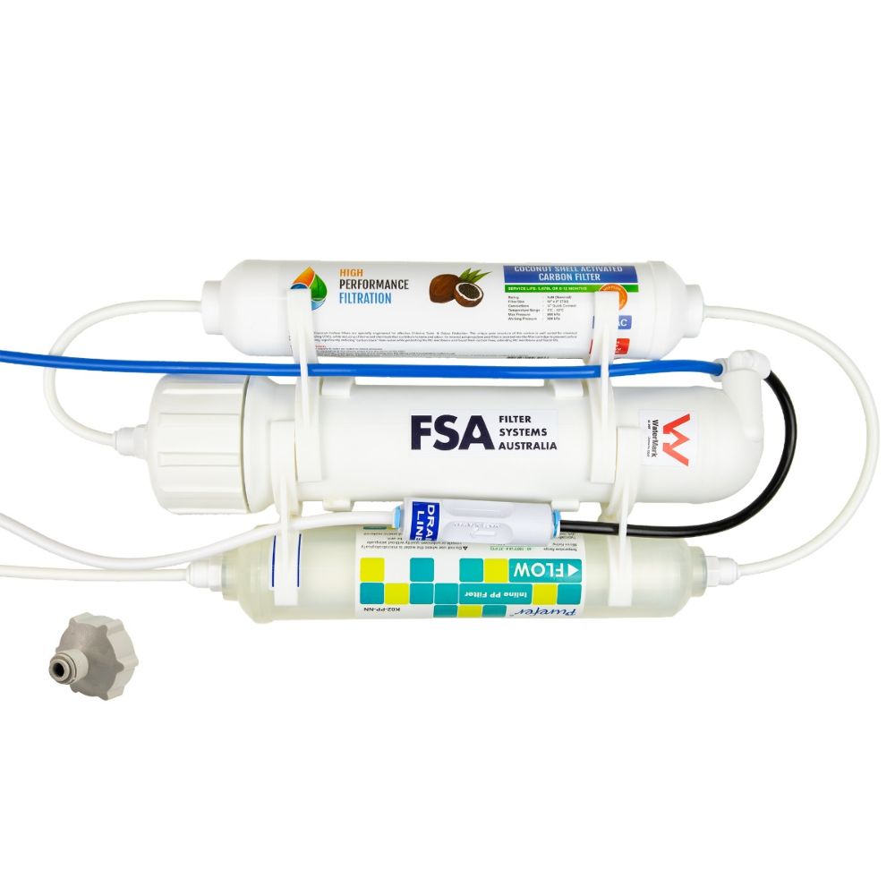 3 Stage RO Water Filter System - Includes 3/4 female Garden Tap Fitting