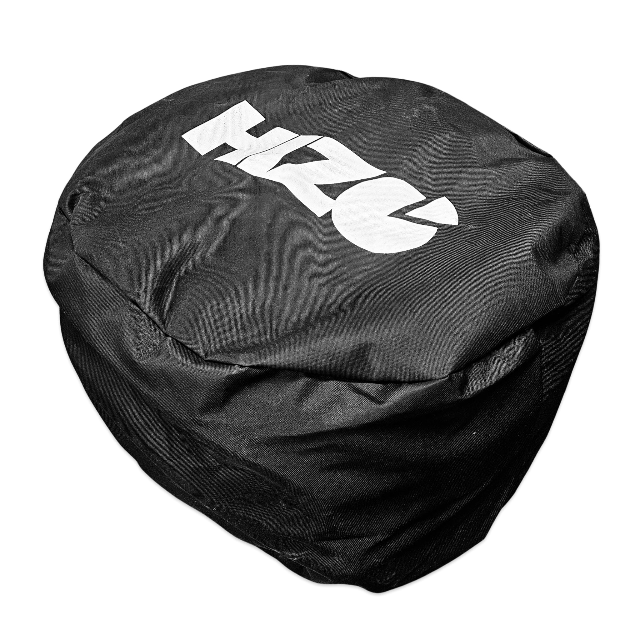 A black circular protective cover with a large white 'HZC' logo printed on top, shown against a plain white background.