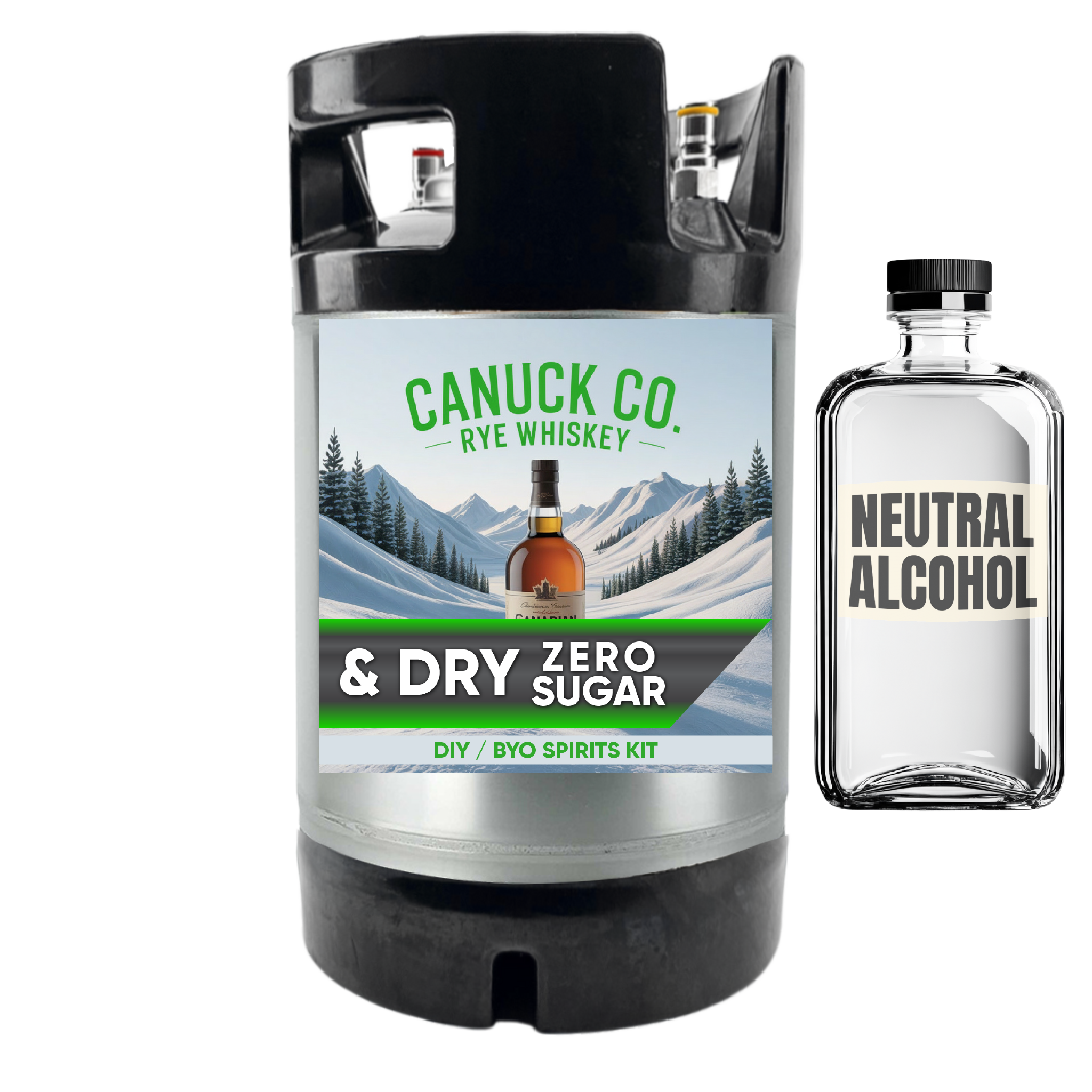 NEW G2 - Canuck Co. & Dry Ginger Ale (Rye Whiskey) - Zero Sugar - DIY ~ BYO Spirits Keg Kit 9.5L