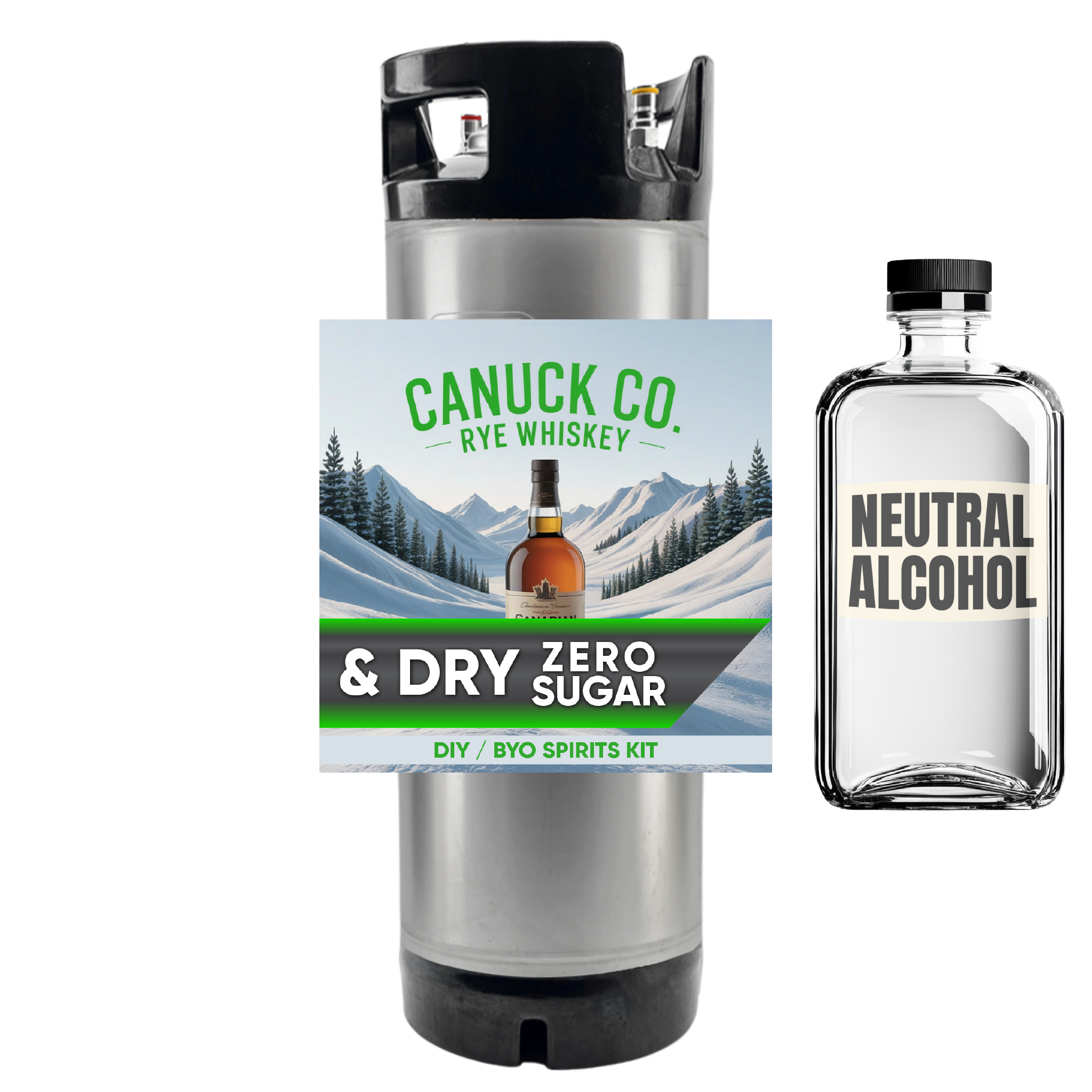 NEW G2 - Canuck Co. & Dry Ginger Ale (Rye Whiskey) - Zero Sugar - DIY ~ BYO Spirits Keg Kit 19L