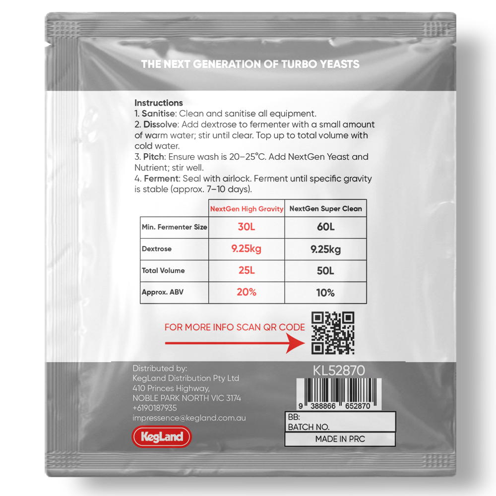 Impressence NextGen Turbo Yeast Pack 180g