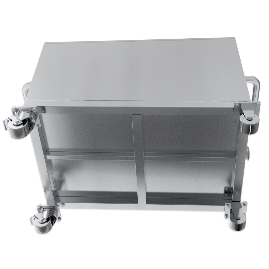 Underneath the trub bin there are support brackets to ensure it can take large amounts of liquid and grain.