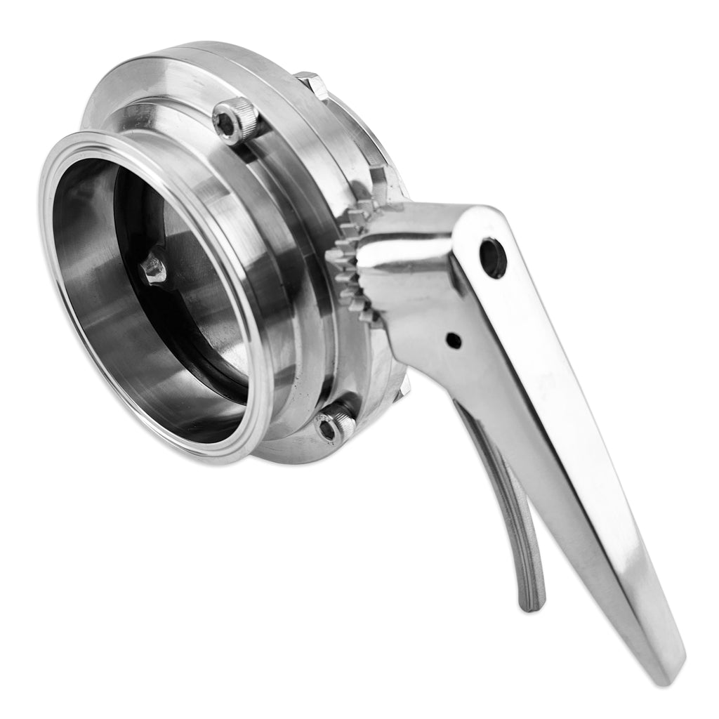 Butterfly valve in a big 4 inch tri-clover size.