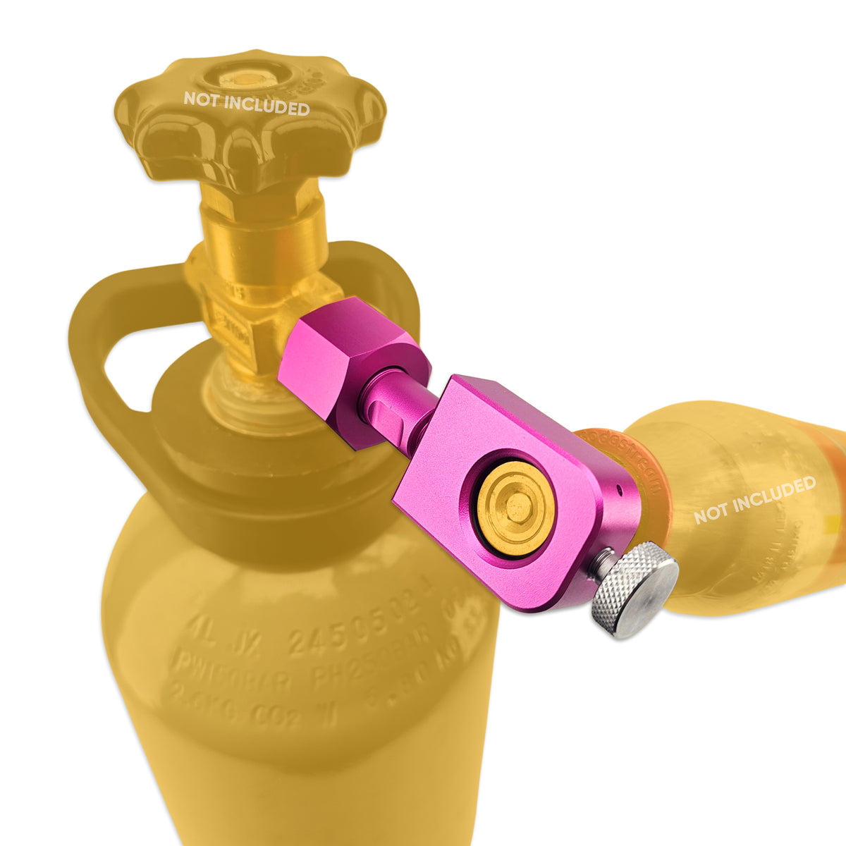 A close up view of setting up the KegLand SodaStream quick disconnect refill adaptor. Please note it would need to be inverted to fill liquid CO2.