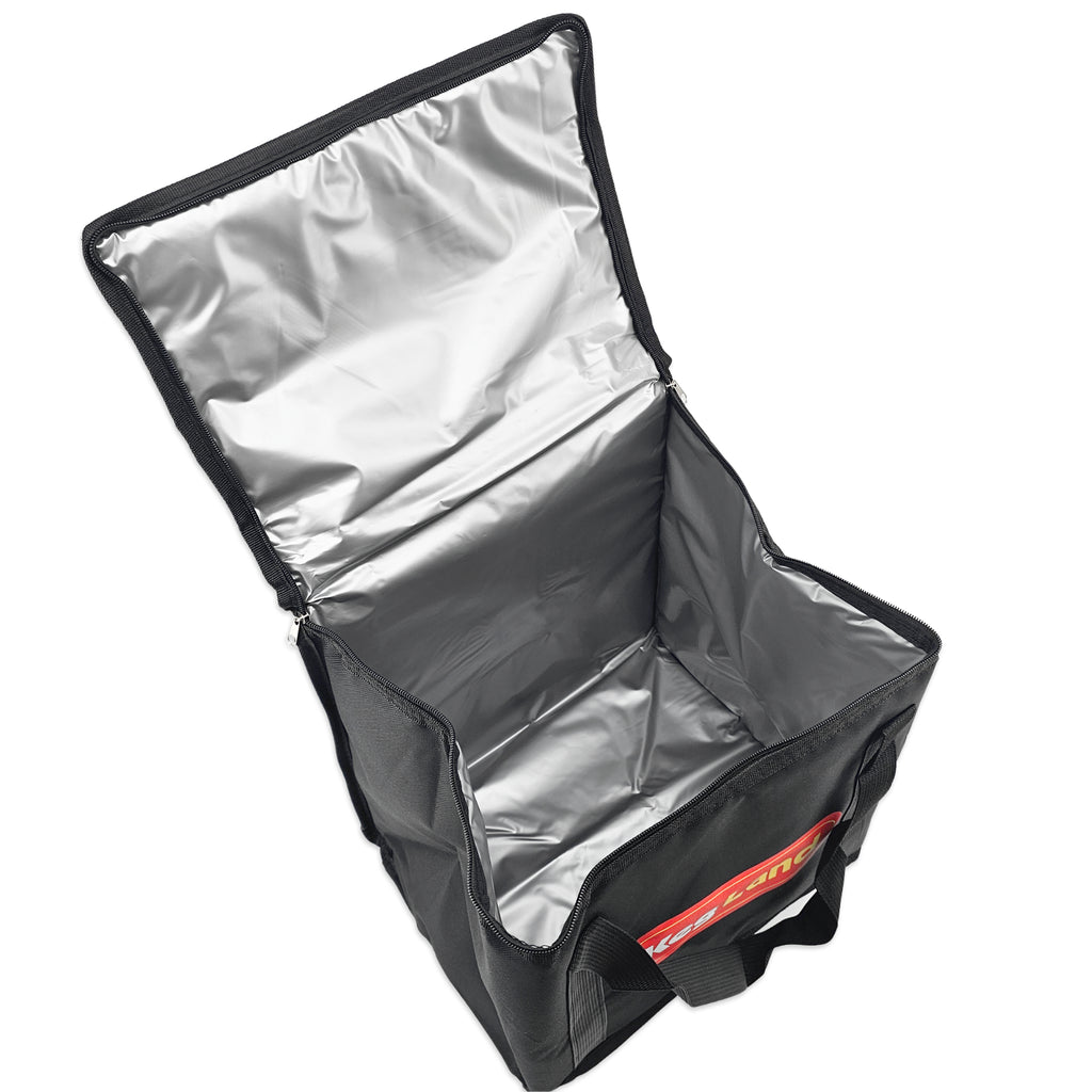 The KegLand insulated bag lid is quite rigid, and will stay up on it's own.