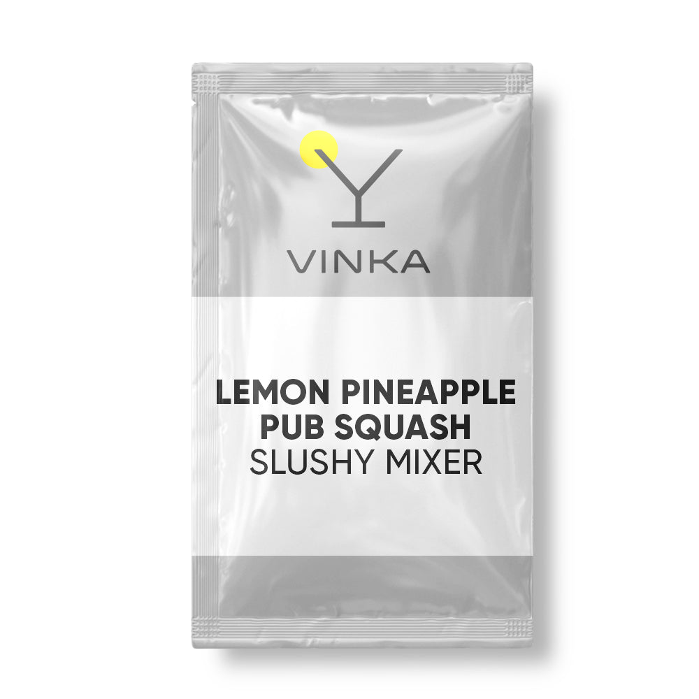 VINKA Sachet for a Lemon Pineapple Pub Squash Slushy Mix. Makes up to 2L.