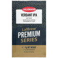 Lallemand LalBrew Premium Series Verdant IPA Ale Yeast packet, 11g net weight, featuring a dark navy blue and gold textured design with a white label.