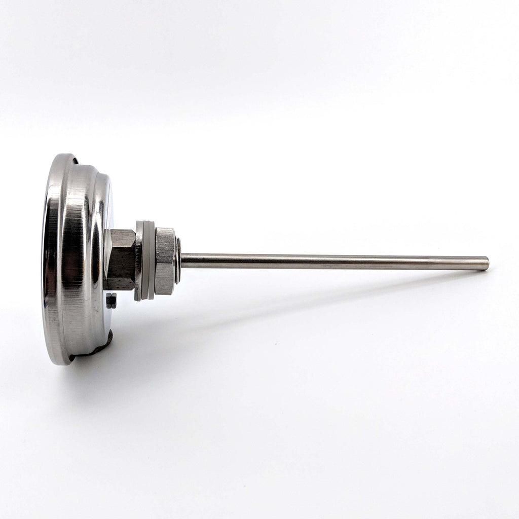 Bi-Metal 3 Inch Dial Weldless Thermometer - Long Stem 132mm - KegLand