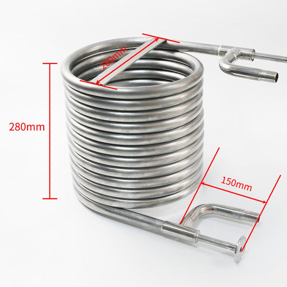 Coolossus Gen2 - Passivated Stainless Steel Counter Flow Chiller with 1.5' Tri Clover Wort Lines - 1/2' Water Line ( 9.5m Long) - KegLand