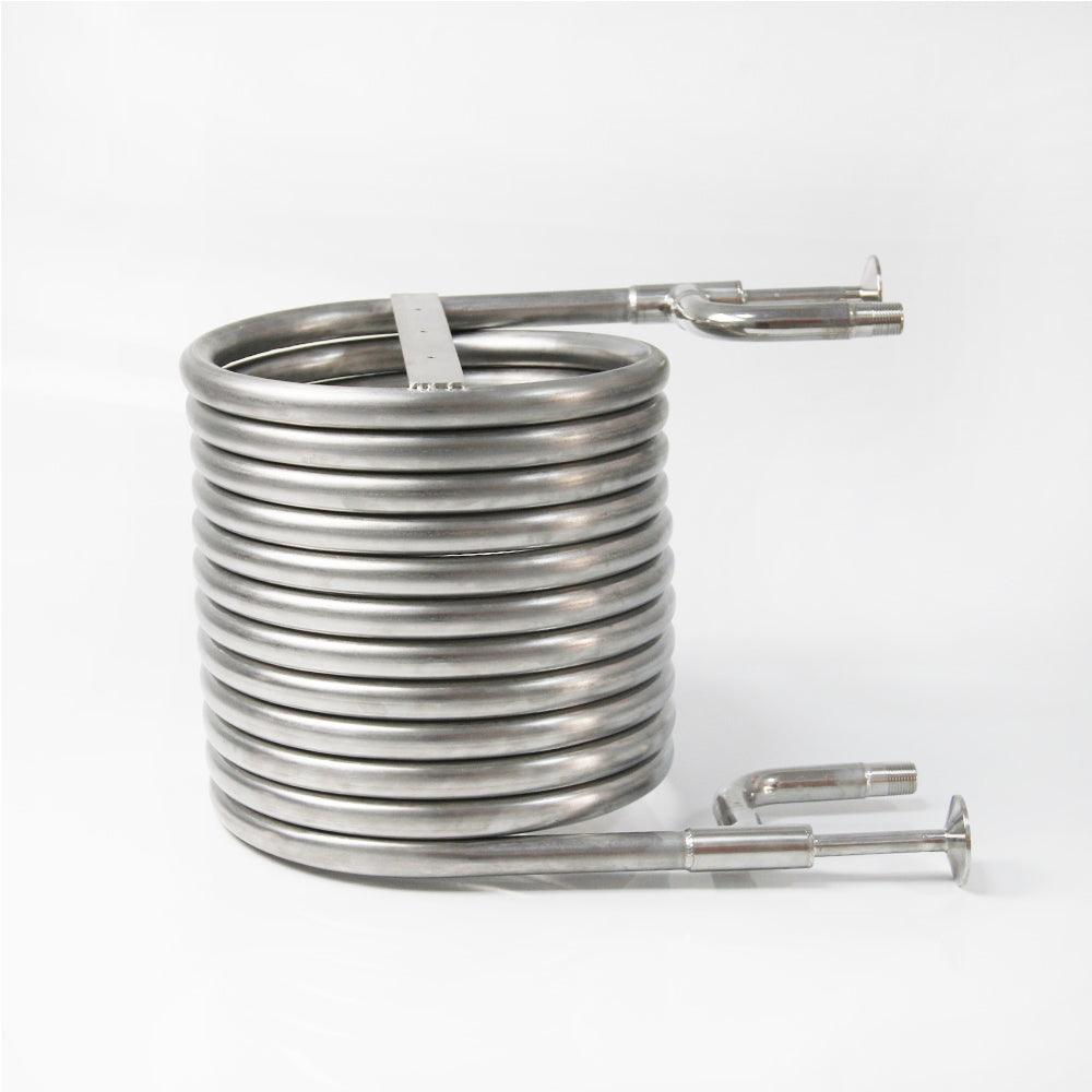 Coolossus Gen2 - Passivated Stainless Steel Counter Flow Chiller with 1.5' Tri Clover Wort Lines - 1/2' Water Line ( 9.5m Long) - KegLand