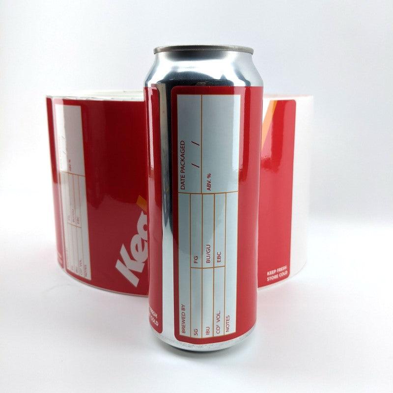 Custom Digital Colour Printed Labels 1000pcs/Roll - 20cm x 13.7cm (suits bottles or 500ml cans) - KegLand