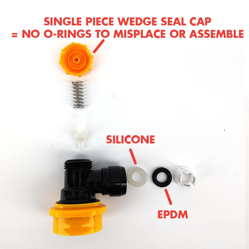 duotight 8mm (5/16) x Ball Lock Disconnect - (Black + Yellow Liquid) - KegLand
