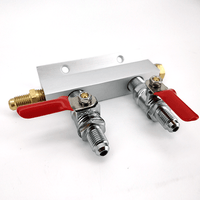 2 Output / 2 Way Manifold Gas Line Splitter with Check Valves (1/4 ...