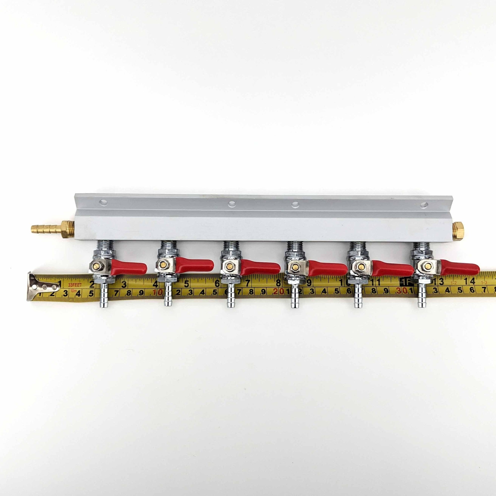 6 Output / 6 Way Manifold Gas Line Splitter with Check Valves (1/4 ...