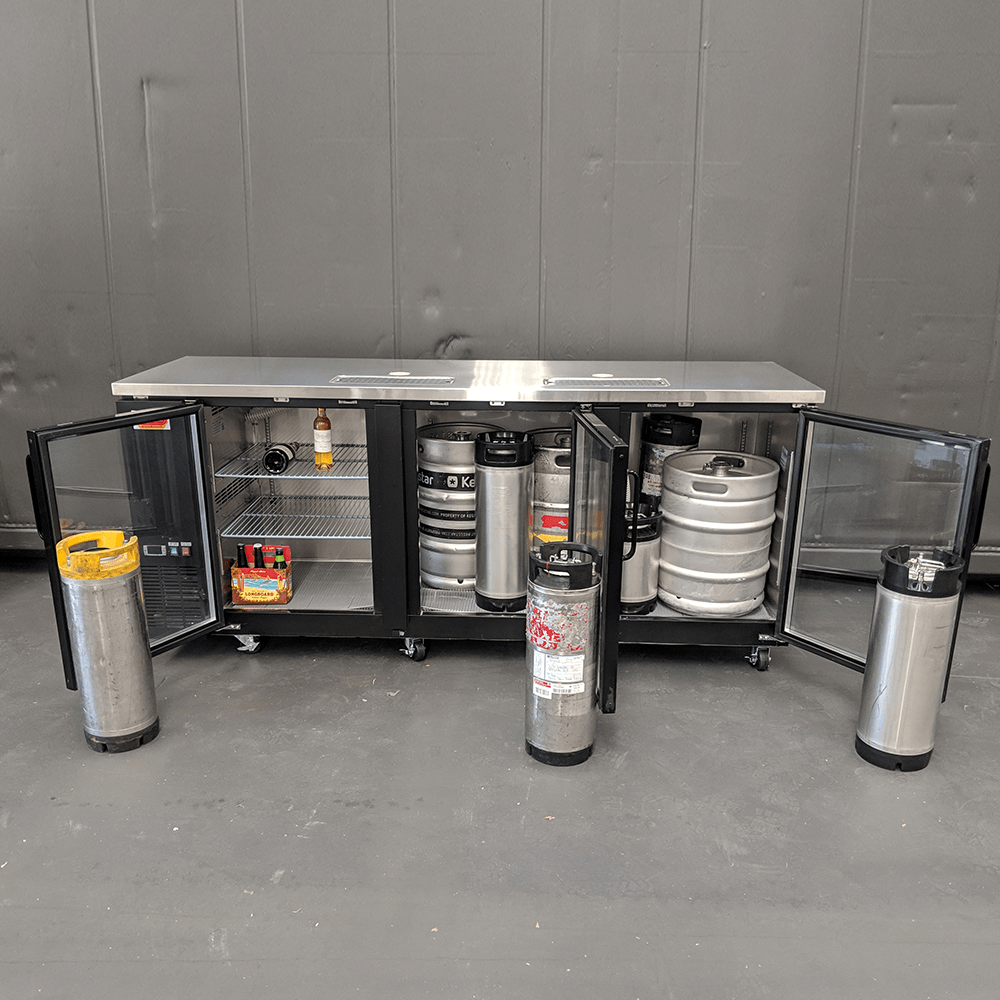 Grand Deluxe THREE DOOR Kegerator (v3, 3 Glass Doors) - KegLand