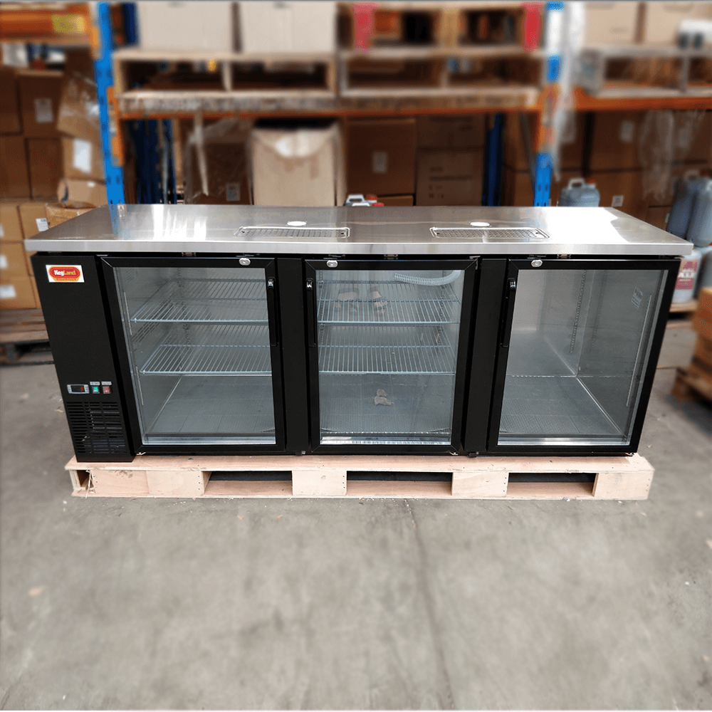 Grand Deluxe THREE DOOR Kegerator (v3, 3 Glass Doors) - KegLand