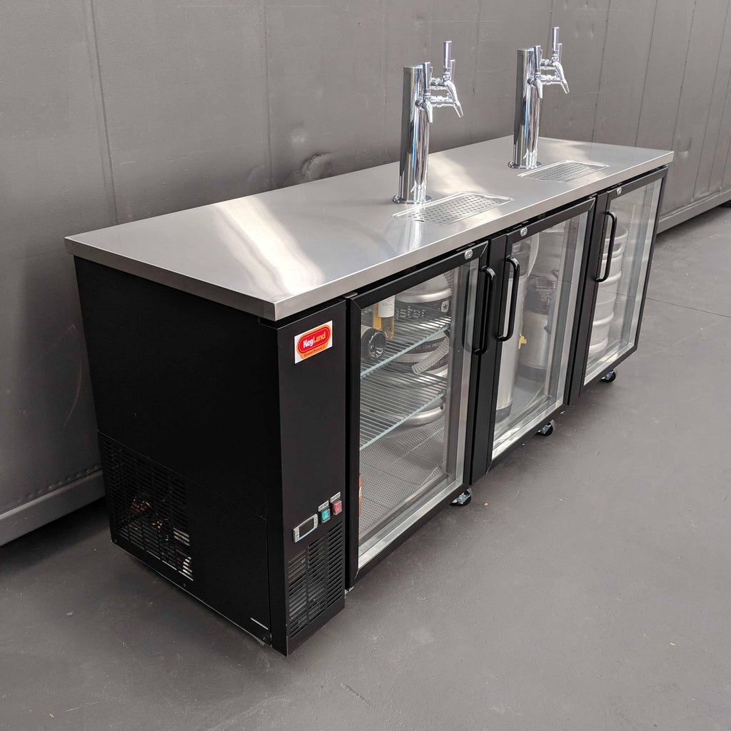 Grand Deluxe THREE DOOR Kegerator (v3, 3 Glass Doors) - KegLand