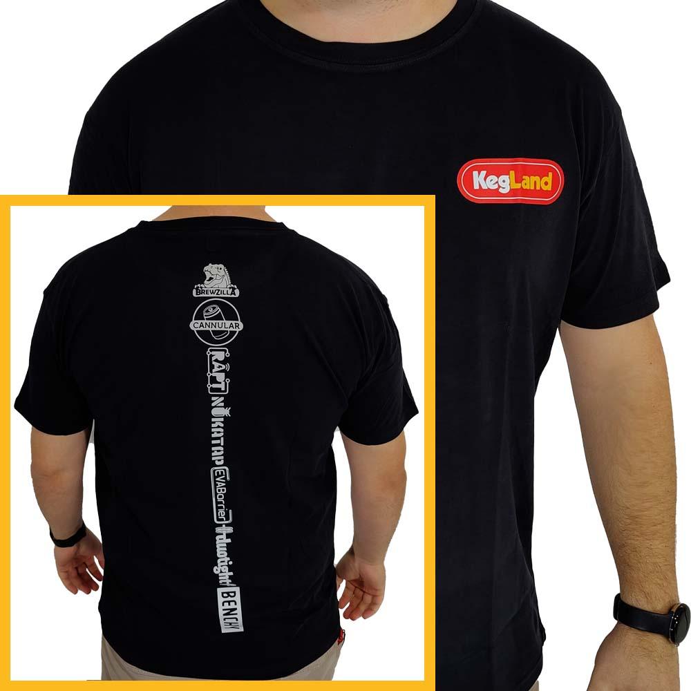KegLand Striped Logo T-Shirt in Black - KegLand