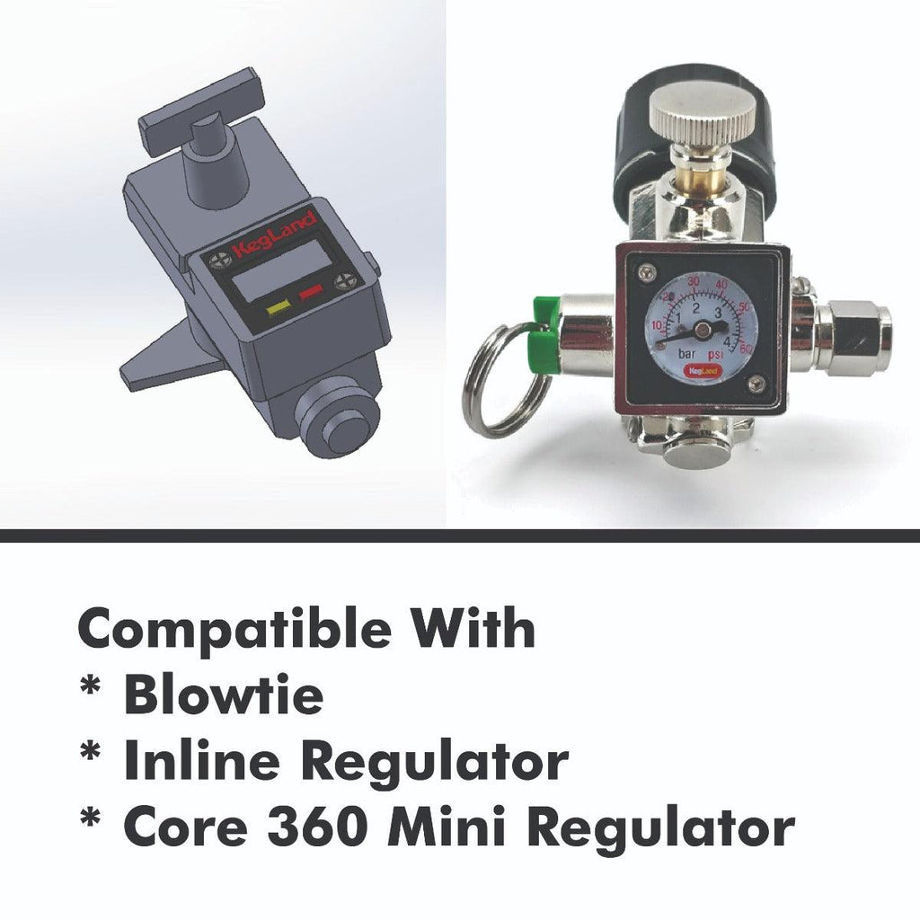 Mini Digital Illuminated Gauge 27mm x 27mm x 8mm 0-100psi High Accuracy - KegLand