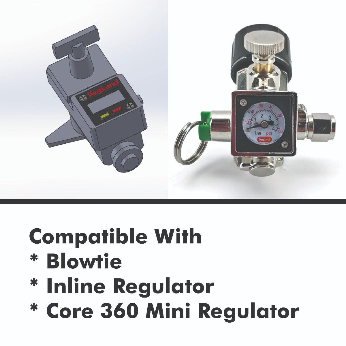 Mini Digital Illuminated Gauge 27mm x 27mm x 8mm 0-100psi High Accuracy - KegLand