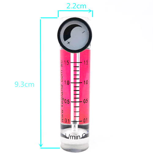 Oxygen flow meter Including duotight - 8mm (5/16) x FFL - KegLand