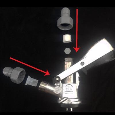 S-Type Keg Coupler S.S (includes 2 x Duotight KL06903) - KegLand