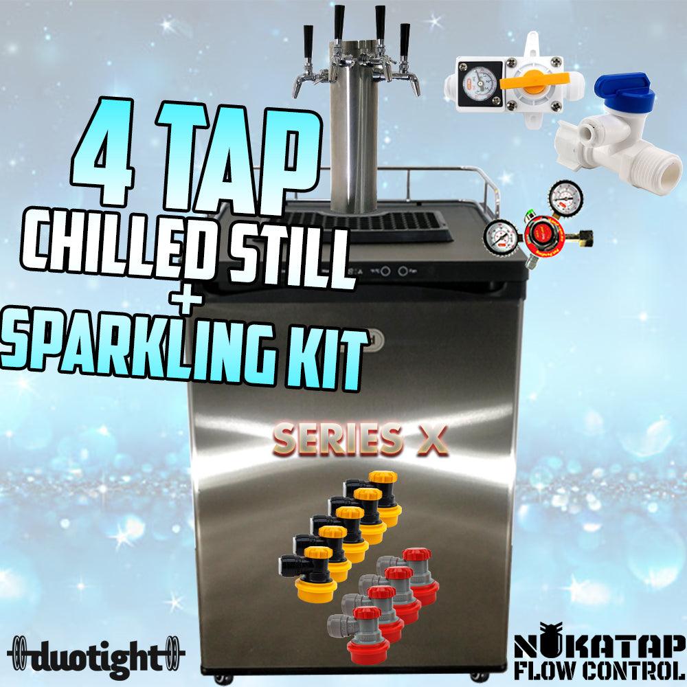 Series X Quadruple Tap - Still + Sparkling Water Kit (with pre-chill) - KegLand