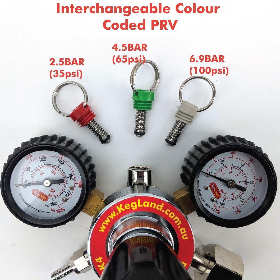 Type 10 - MK4 Regulator O2, Ar, He (6.5bar PRV & 100psi Gauge) - KegLand